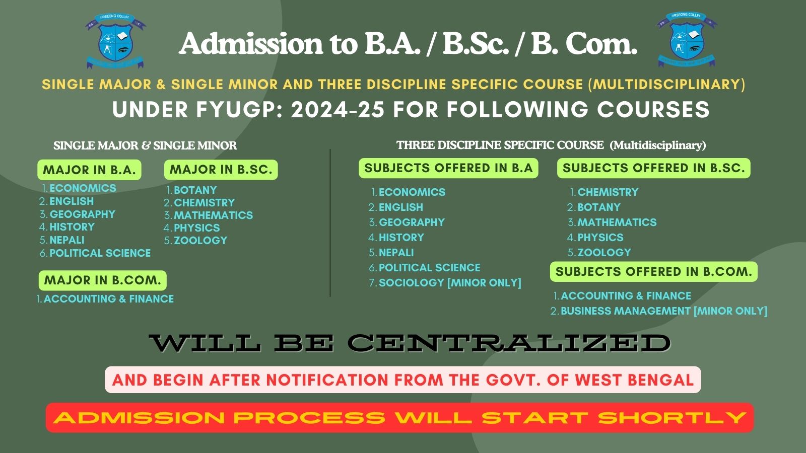 M. A. in Nepali Admission 2025 Kurseong College